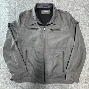 Kenneth Cole Reaction Jacket Mens 2XL Gray Lined Full Zip Windbreaker Pockets